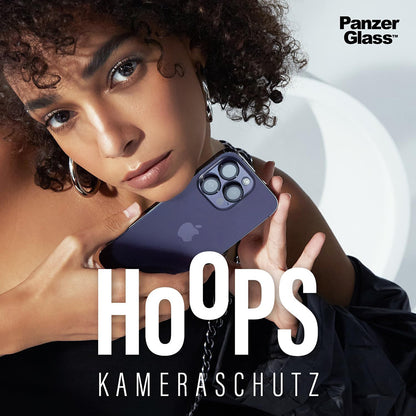 Folia ochronna na tylną kamerę PanzerGlass Hoops Glitter dla Apple iPhone 17 Pro Max / 17 Pro / 16 Pro Max / 16 Pro, Hartowane szkło, Srebrna