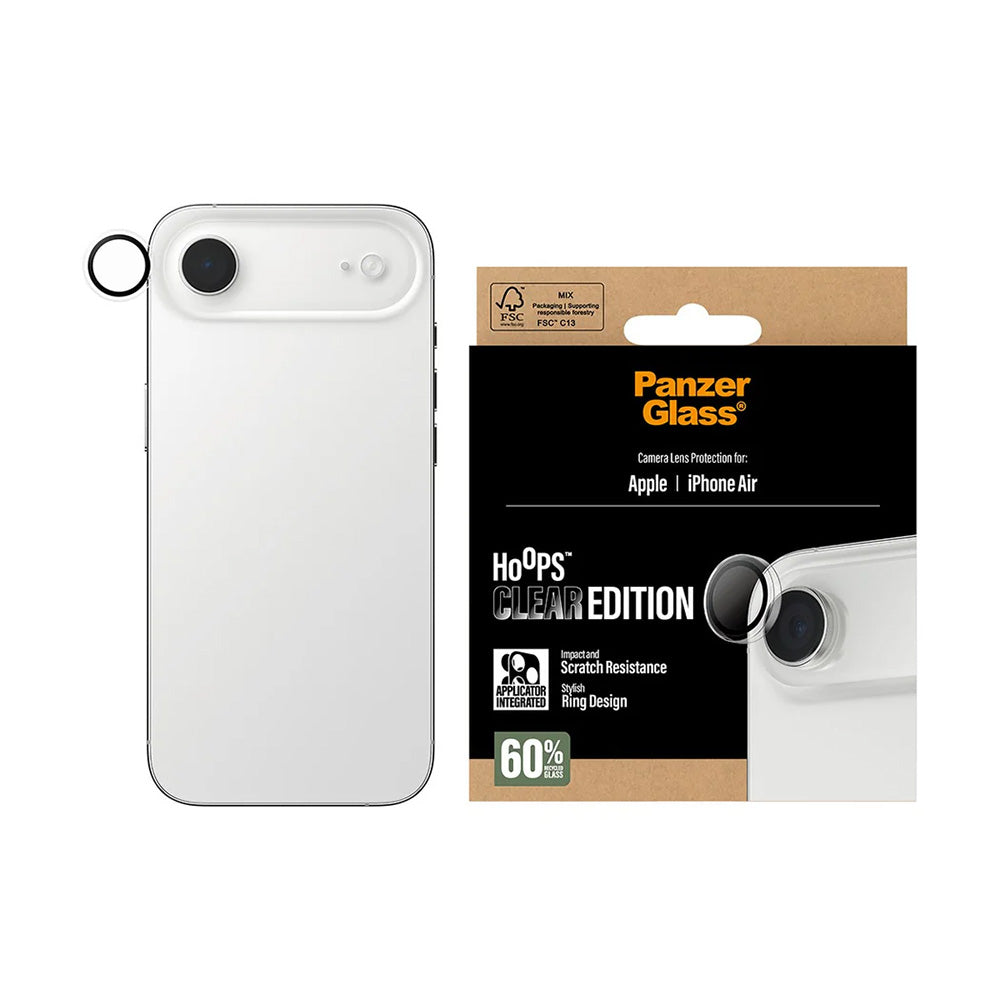 Folia ochronna na tylną kamerę PanzerGlass Hoops dla Apple iPhone 17 Air, Hartowane szkło, Przezroczysta