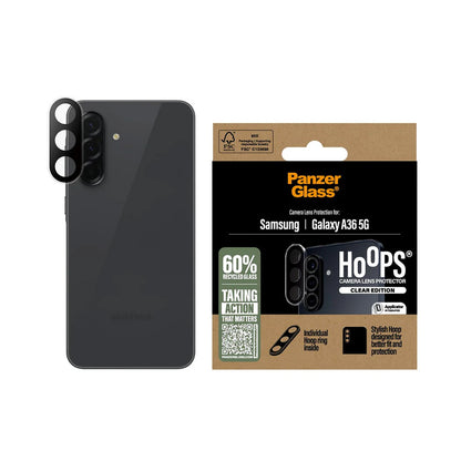 Folia ochronna na tylną kamerę PanzerGlass Hoops dla Samsung Galaxy A36 A366, Hartowane szkło, Przezroczysta.