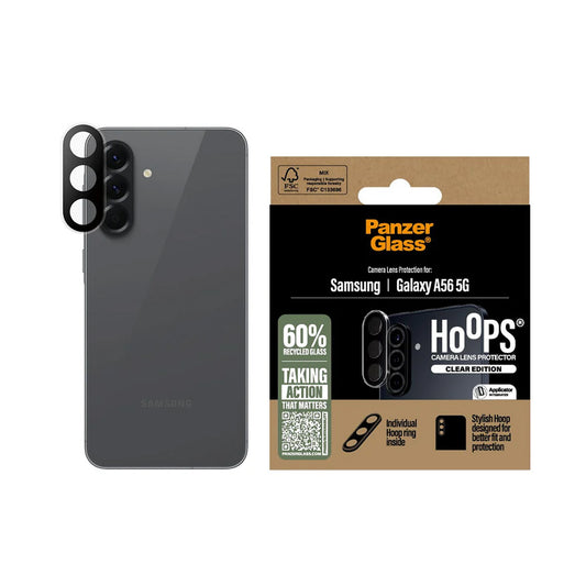 Folia ochronna na tylną kamerę PanzerGlass Hoops dla Samsung Galaxy A56 A566, Hartowane szkło, Przezroczysta