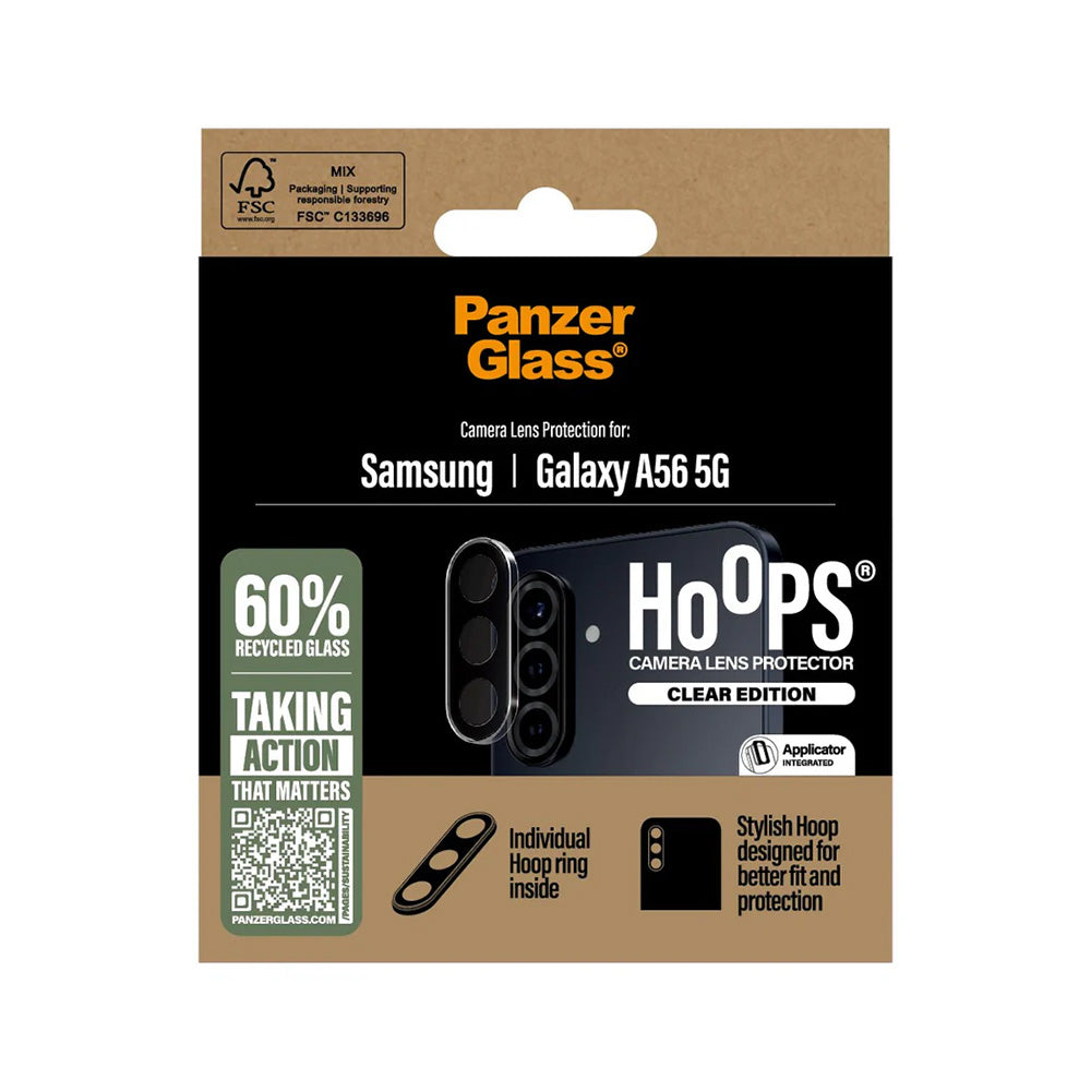 Folia ochronna na tylną kamerę PanzerGlass Hoops dla Samsung Galaxy A56 A566, Hartowane szkło, Przezroczysta