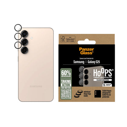 Folia ochronna na tylną kamerę PanzerGlass Hoops dla Samsung Galaxy S25 S931, Hartowane szkło, Przezroczysta