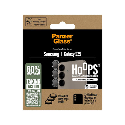 Folia ochronna na tylną kamerę PanzerGlass Hoops dla Samsung Galaxy S25 S931, Hartowane szkło, Przezroczysta