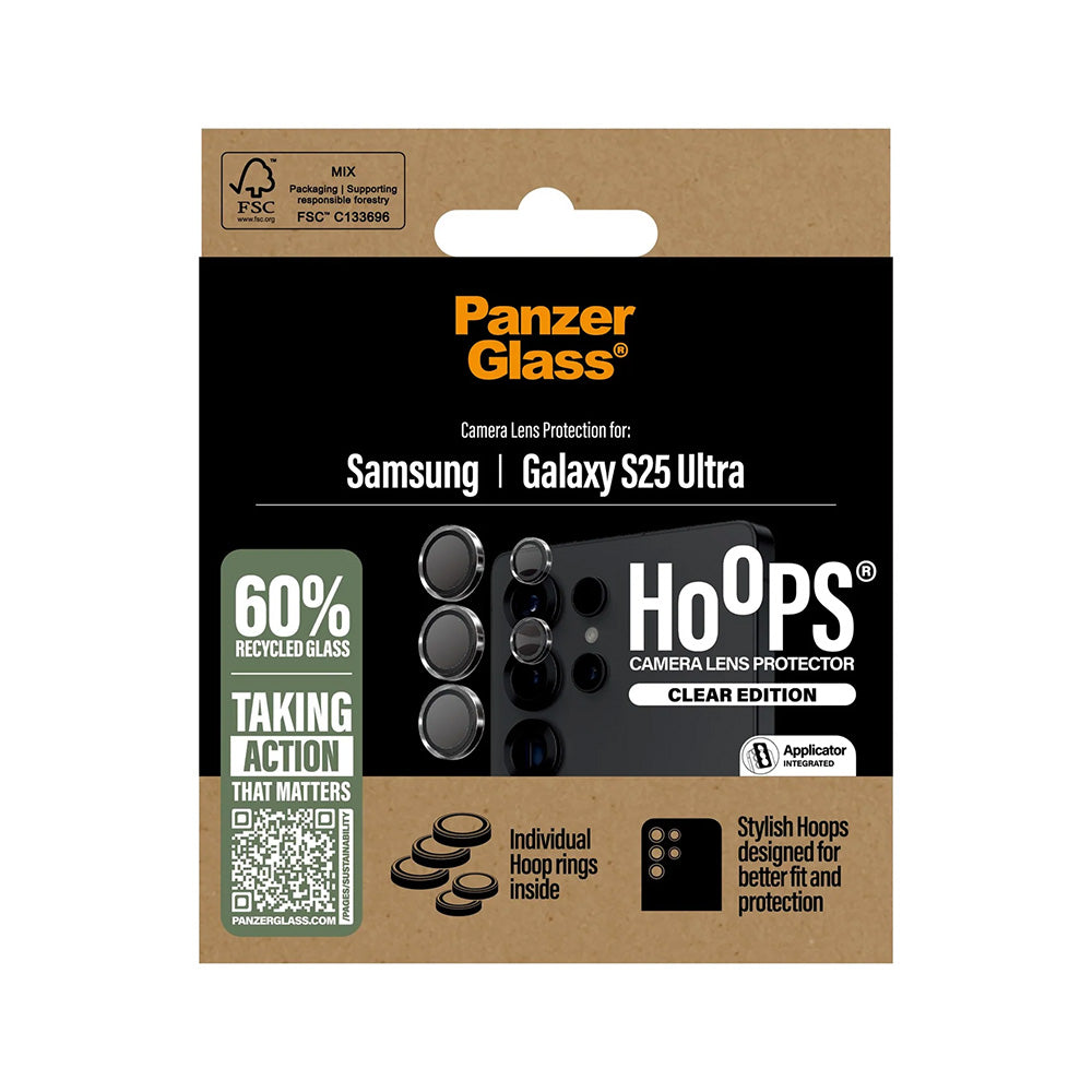 Folia ochronna na tylną kamerę PanzerGlass Hoops dla Samsung Galaxy S25 Ultra S938, Hartowane szkło, Przezroczysta