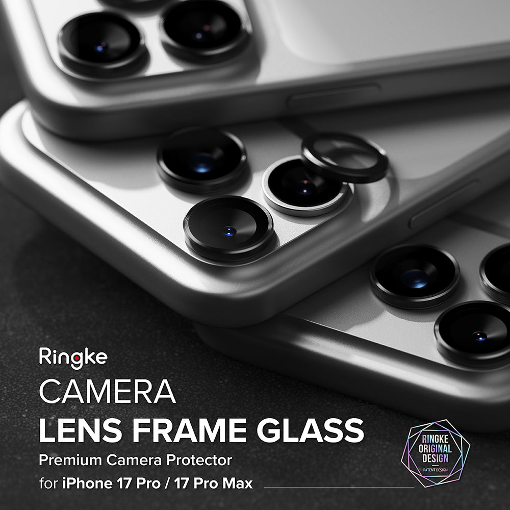 Folia ochronna na tylną kamerę Ringke dla Apple iPhone 17 Pro Max / 17 Pro, Hartowane szkło, Czarna