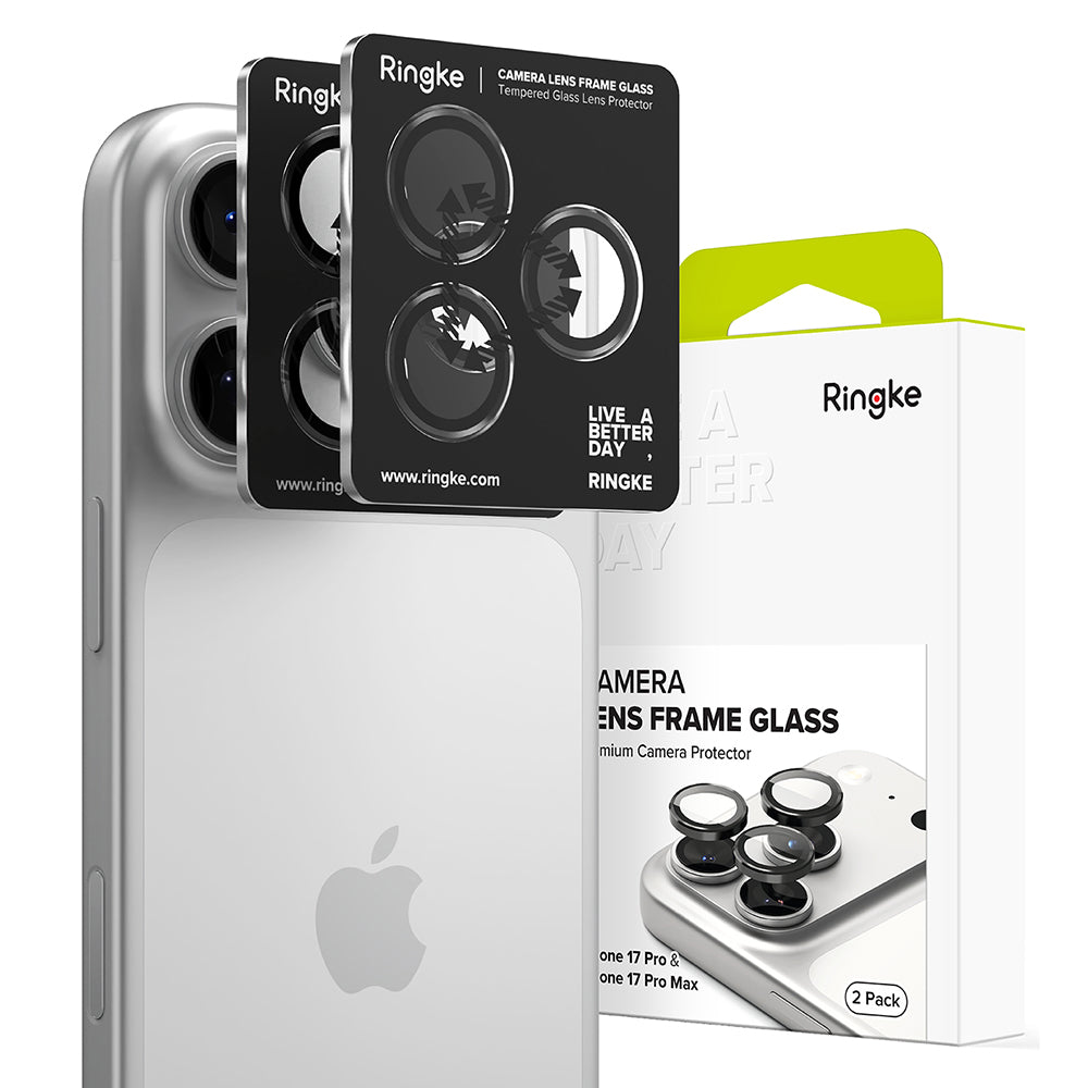 Folia ochronna na tylną kamerę Ringke dla Apple iPhone 17 Pro Max / 17 Pro, Hartowane szkło, Czarna