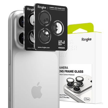 Folia ochronna na tylną kamerę Ringke dla Apple iPhone 17 Pro Max / 17 Pro, Hartowane szkło, Czarna