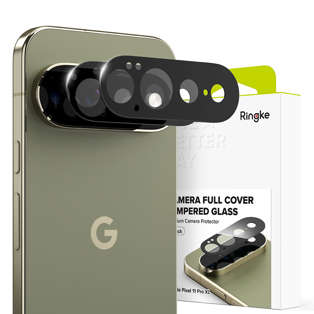 Folia ochronna na tylną kamerę Ringke do Google Pixel 11 Pro XL, szkło hartowane, zestaw 2 sztuki, czarna