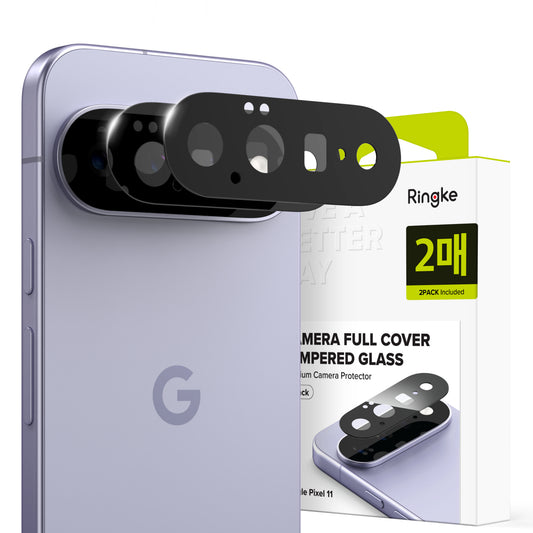 Folia ochronna na tylną kamerę Ringke do Google Pixel 11, szkło hartowane, zestaw 2 sztuki, czarna