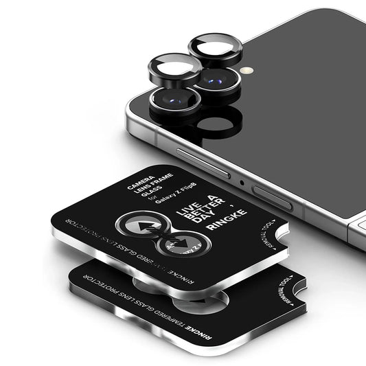 Folia ochronna na tylną kamerę Ringke do Samsung Galaxy Z Flip8 F776, szkło hartowane, zestaw 2 sztuki, czarna