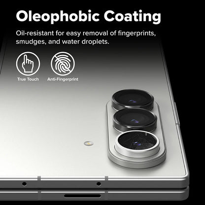Folia ochronna na tylną kamerę Ringke dla Samsung Galaxy Z Fold7 F966, Hartowane szkło, Zestaw 2 sztuki, Czarna