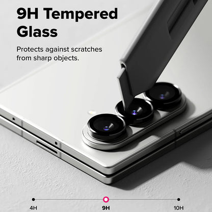 Folia ochronna na tylną kamerę Ringke dla Samsung Galaxy Z Fold7 F966, Hartowane szkło, Zestaw 2 sztuki, Czarna