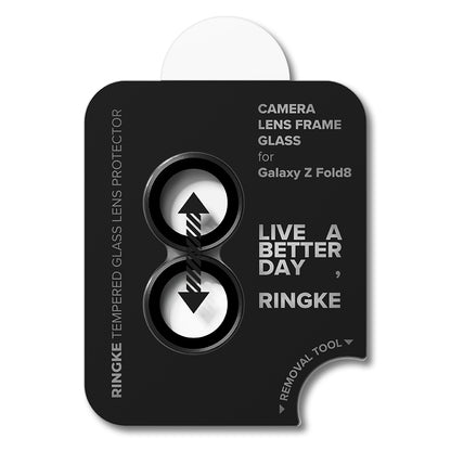 Ringke Rear Camera Protective Film for Samsung Galaxy Z Fold8 F971, Tempered Glass, Set of 2 Pieces, Black