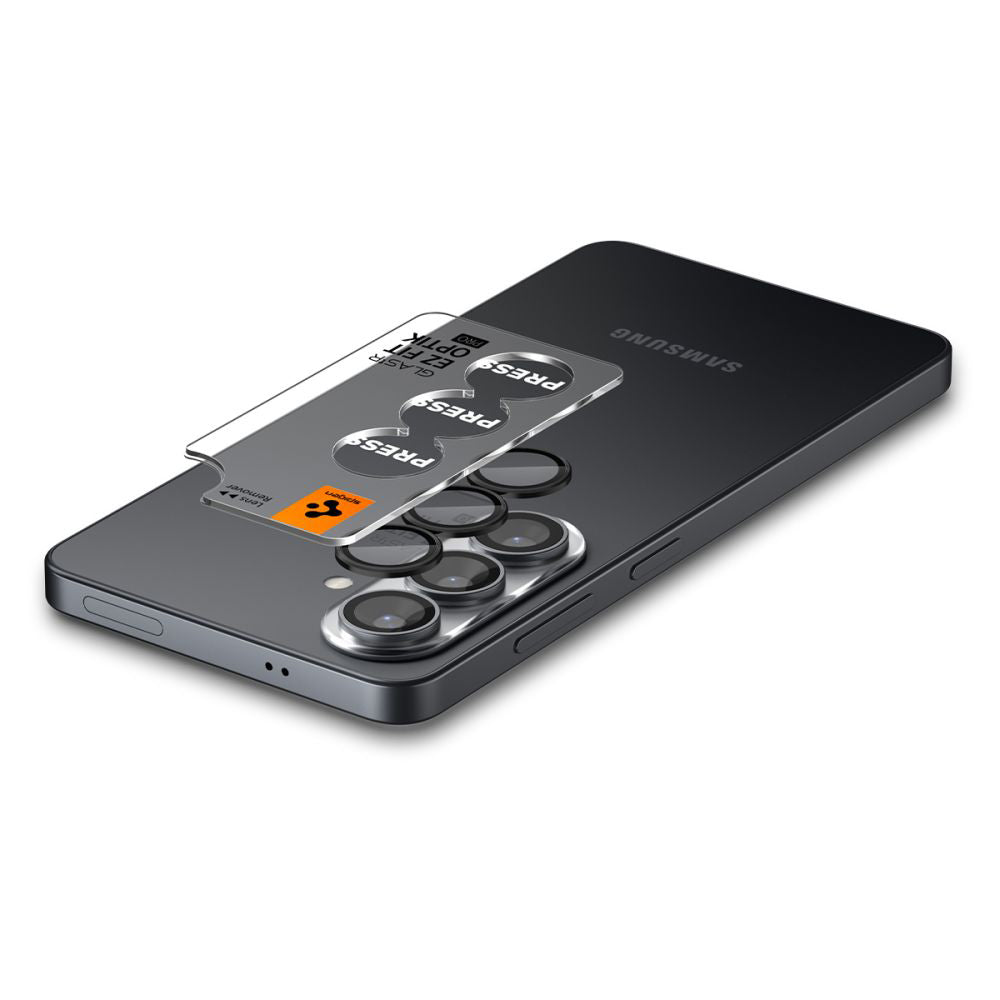 Folia ochronna na tylną kamerę Spigen GlastR EZ FIT Optik Pro HD dla Samsung Galaxy S26 S942, Szkło Hartowane, Zestaw 2 sztuki, Czarna AGL11099