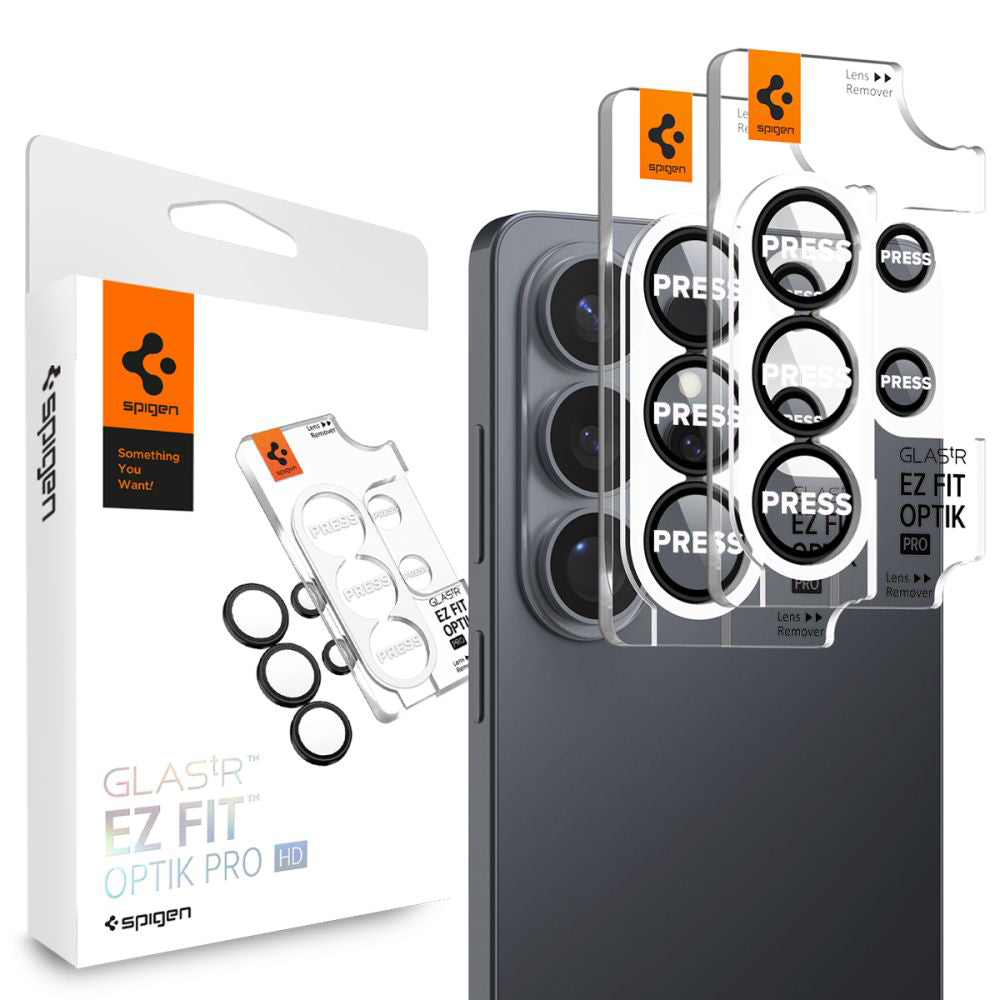 Folia ochronna na tylną kamerę Spigen GlastR EZ FIT Optik Pro HD dla Samsung Galaxy S26 Ultra S948, Szkło Hartowane, Zestaw 2 sztuki, Czarna