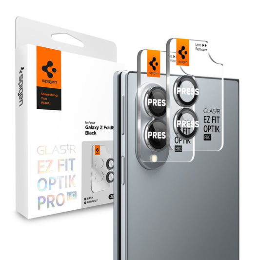 Folia ochronna na tylną kamerę Spigen GlastR EZ FIT Optik Pro HD do Samsung Galaxy Z Fold8 F971, szkło hartowane, zestaw 2 sztuki, czarna AGL11944