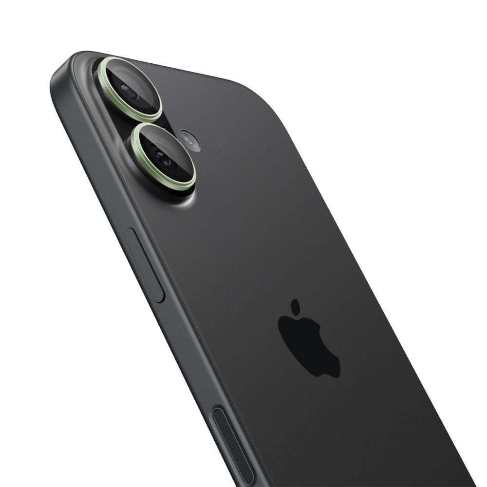 Folia ochronna na tylną kamerę Spigen GlastR EZ FIT Optik Pro dla Apple iPhone 17 / 16 Plus / 16, Hartowane szkło, Zestaw 2 sztuki, Zielony AGL10128
