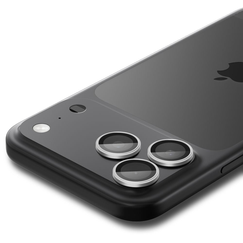 Folia ochronna na tylną kamerę Spigen GlastR EZ FIT Optik Pro dla Apple iPhone 17 Pro Max / 17 Pro, Hartowane szkło, Zestaw 2 sztuki, Srebrna