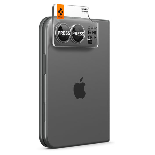 Folia ochronna na tylną kamerę Spigen GlastR EZ FIT Optik Pro do Apple iPhone Duo, szkło hartowane, zestaw 2 sztuki, szary AGL12012