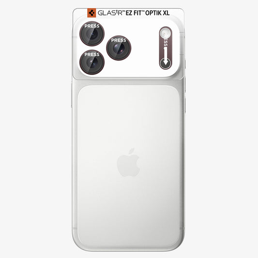 Folia ochronna na tylną kamerę Spigen GlastR EZ FIT Optik Pro XL do Apple iPhone 18 Pro Max, szkło hartowane, bordowa AGL12040