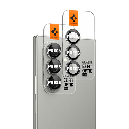 Folia ochronna na tylną kamerę Spigen GlastR EZ FIT Optik Pro HD dla Samsung Galaxy Z Fold7 F966, Hartowane szkło, Zestaw 2 sztuki, Czarna AGL09581