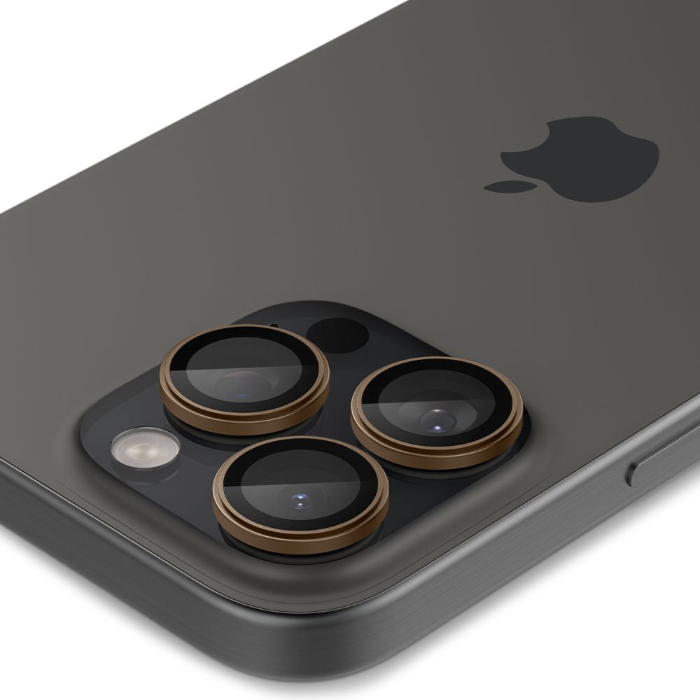 Folia ochronna na tylną kamerę Spigen GlastR EZ FIT Optik Pro dla Apple iPhone 16 Pro, Szkło Hartowane, Zestaw 2 sztuki, Brąz AGL08862