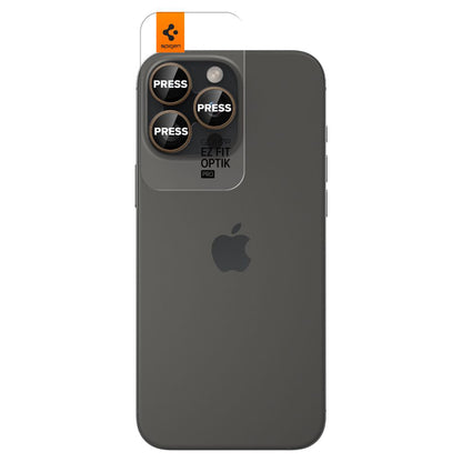Folia ochronna na tylną kamerę Spigen GlastR EZ FIT Optik Pro dla Apple iPhone 16 Pro, Szkło Hartowane, Zestaw 2 sztuki, Brąz AGL08862