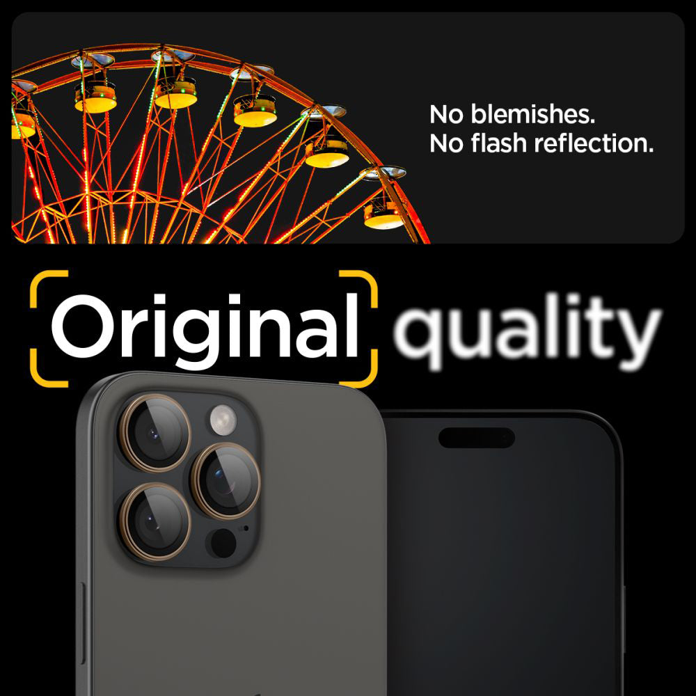 Folia ochronna na tylną kamerę Spigen GlastR EZ FIT Optik Pro dla Apple iPhone 16 Pro, Szkło Hartowane, Zestaw 2 sztuki, Brąz AGL08862