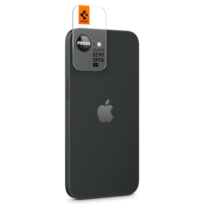 Spigen GlastR EZ FIT Optik Pro Rear Camera Protector for Apple iPhone 17e / 16e, Tempered Glass, Set of 2 pieces, Black AGL09279