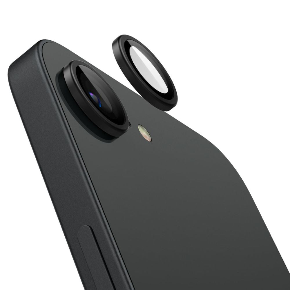 Spigen GlastR EZ FIT Optik Pro Rear Camera Protector for Apple iPhone 17e / 16e, Tempered Glass, Set of 2 pieces, Black AGL09279