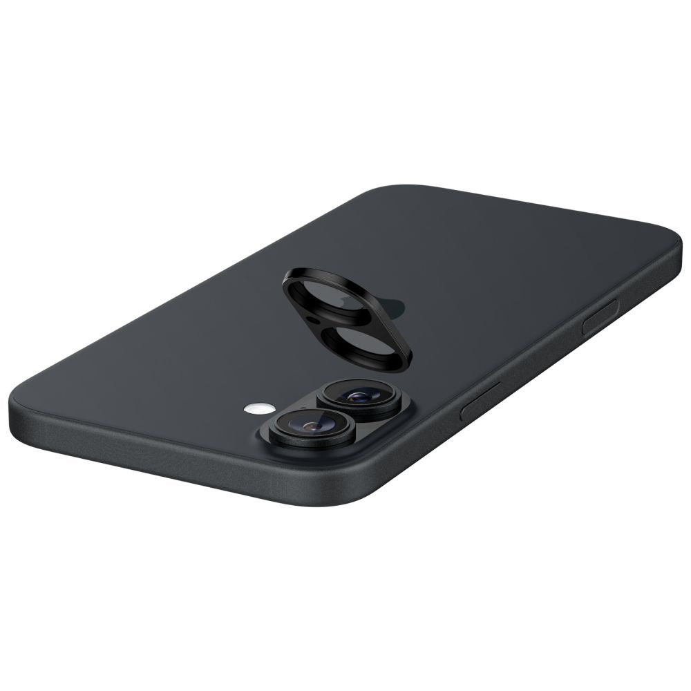 Folia ochronna na tylną kamerę Spigen GlastR Optik dla Apple iPhone 16 Plus / 16, Hartowane szkło, Zestaw 2 sztuki, Czarna AGL07922