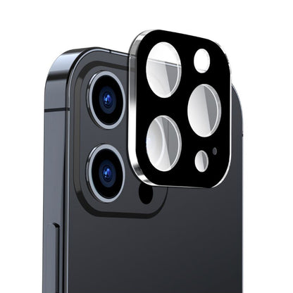 Techsuit Rear Camera Protective Film for Apple iPhone 15 Pro Max / 15 Pro, Tempered Glass, Black