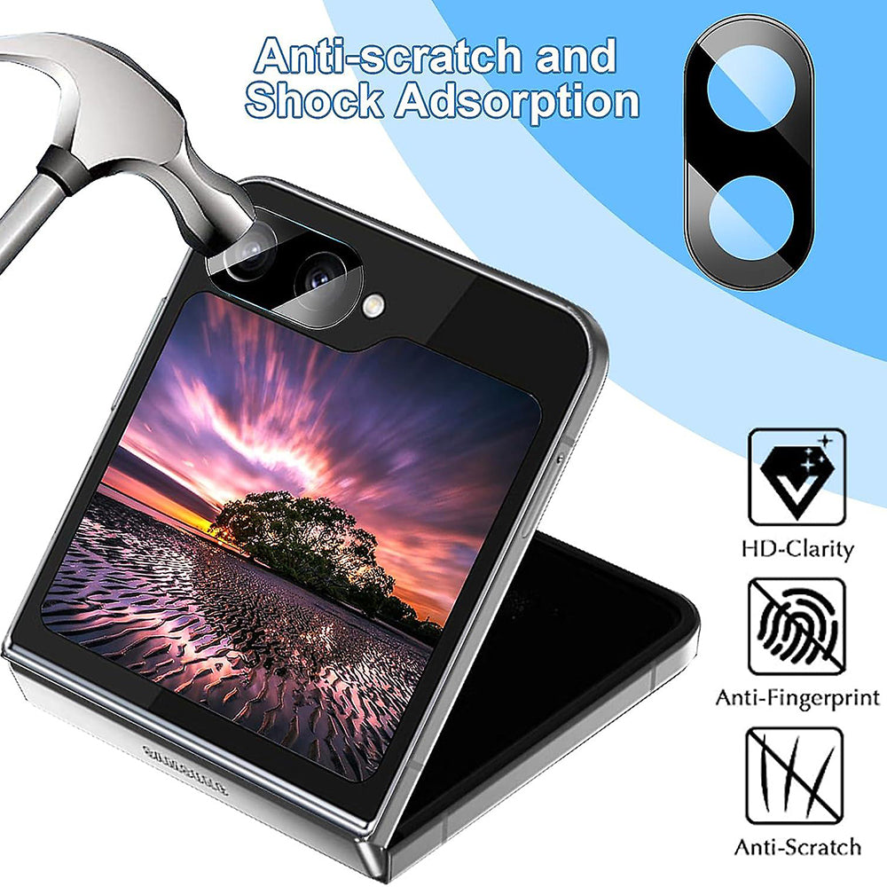 Folia ochronna na tylną kamerę Techsuit do Samsung Galaxy Z Flip6 F741, szkło hartowane, czarne