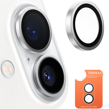 Folia ochronna na tylny aparat Torras Lensguard dla Apple iPhone 16 Plus / 16, Hartowane szkło, Metaliczny Szary