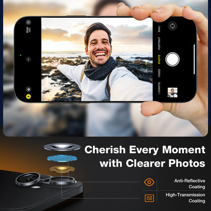 Folia ochronna na tylny aparat Torras Lensguard dla Apple iPhone 16 Plus / 16, Hartowane szkło, Metaliczny Szary