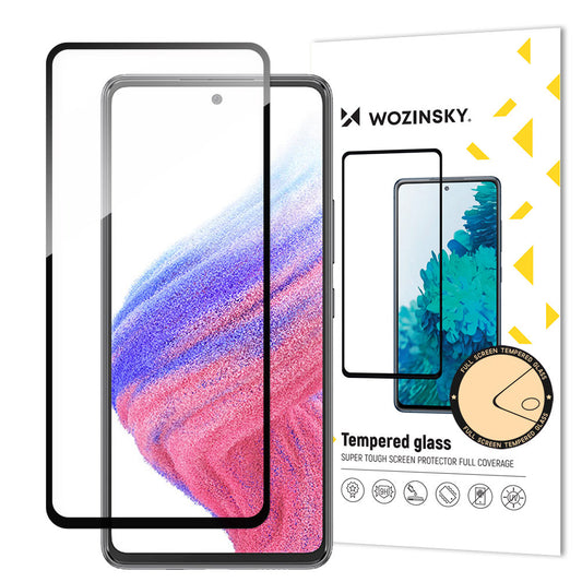 Ochraniacz ekranu WZK do Samsung Galaxy A54 A546, szkło ochronne, pełne klejenie, czarny