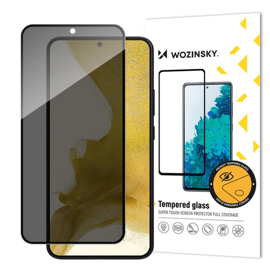 WZK AntiSpy Privacy Screen Protector dla Samsung Galaxy S22 5G S901, szkło ochronne, pełne klejenie 