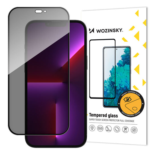 WZK AntiSpy Privacy Screen Protector dla Apple iPhone 15 Plus, szkło ochronne, pełne klejenie