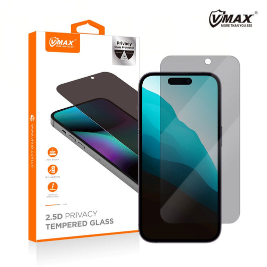 Ochrona ekranu Privacy Vmax dla Apple iPhone 16 Pro, szkło ochronne, pełne klejenie, 2.5D 