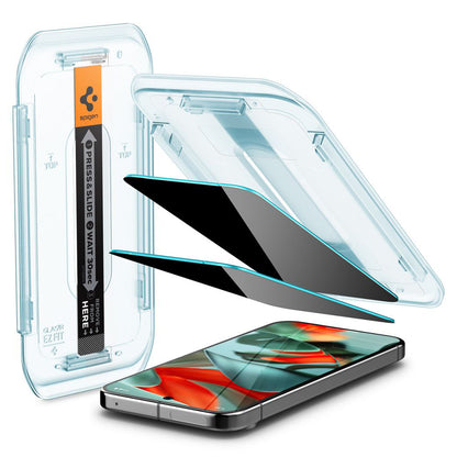Folia ochronna na ekran Privacy Spigen GlastR EZ FIT do Google Pixel 9 Pro XL, szkło hartowane, pełny klej, zestaw 2 sztuki AGL09313