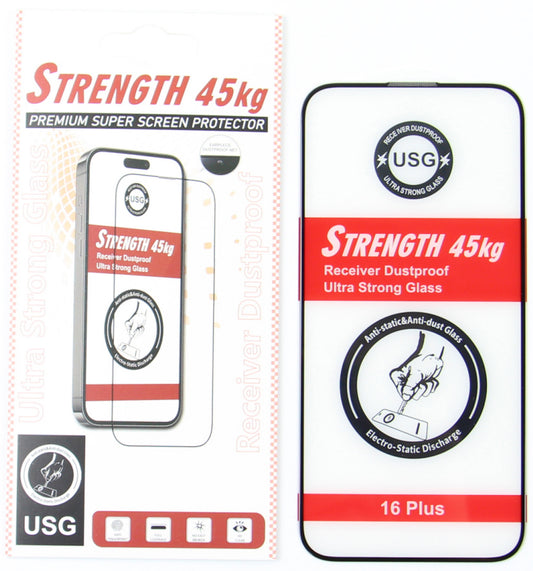 Folia ochronna na ekran OEM Ultra Strong 45KG do Samsung Galaxy A55 5G A556, szkło hartowane, pełna klej, 2.5D, czarna
