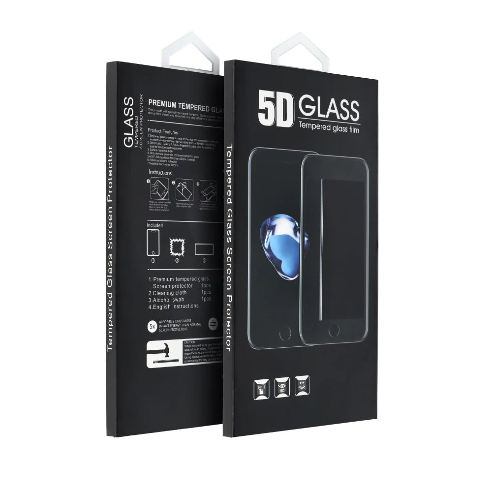 Folia ochronna na ekran OEM do Motorola Moto G45 / G34, szkło hartowane, pełna klej, 5D, czarna