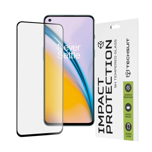 Folia ochronna na ekran Techsuit do OnePlus Nord 2T / Nord CE 5G / Nord 2 5G, szkło hartowane, pełny klej, 111D, czarna