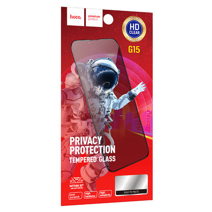 Folia ochronna do ekranu Privacy HOCO G15 dla Apple iPhone 14 Pro Max, Szkło Hartowane, Pełne Klejenie, 5D