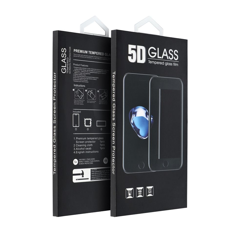 Folia ochronna na ekran OEM do Samsung Galaxy A17 4G / A17 5G / A16 5G A166 / A16 4G A165, szkło hartowane, pełna klej, 5D, czarna