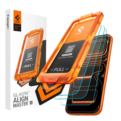 Folia ochronna na ekran Spigen GlastR Align Master Slim dla Apple iPhone 17 Pro, Szkło Hartowane, Pełne Klejenie, Zestaw 3 sztuki AGL10103