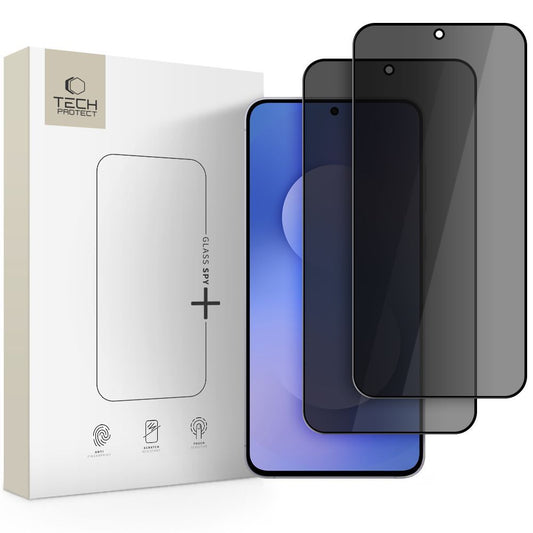 Folia ochronna na ekran Privacy Tech-Protect Spy+ do Samsung Galaxy A57 5G / A37 5G / S25 FE, szkło hartowane, pełna klej, zestaw 2 sztuki