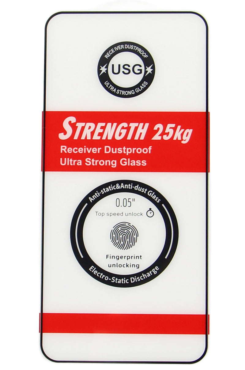 OEM Ultra Strong 25KG Screen Protector for Samsung Galaxy S24 S921, Tempered Glass, Full Glue, 2.5D, Black