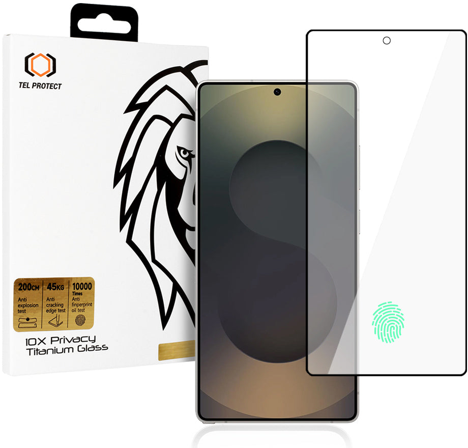 Folia ochronna na ekran Privacy Tel Protect 10X Plus Titanium do Samsung Galaxy S25 Ultra S938, szkło hartowane, pełny klej