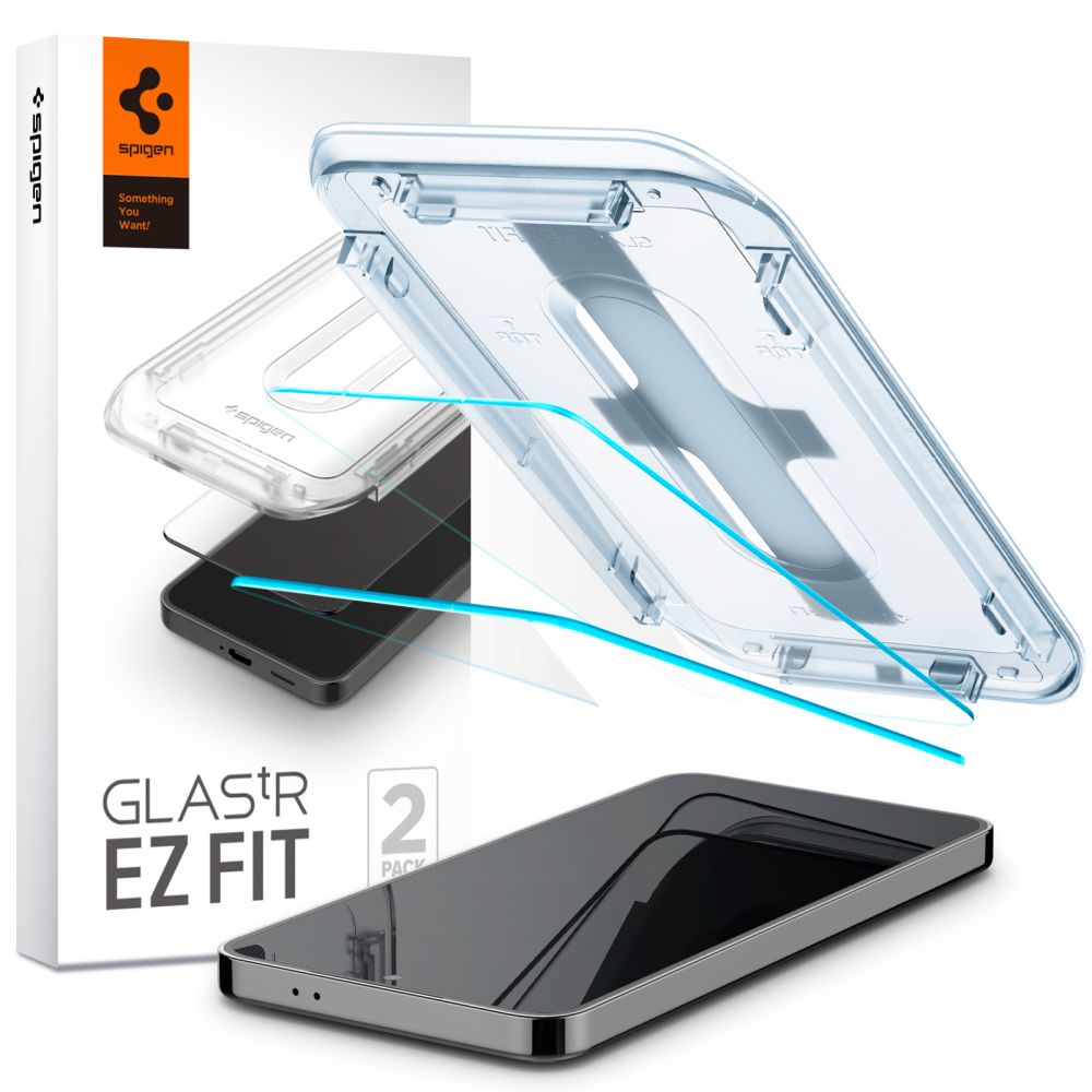 Folia ochronna do ekranu Spigen GlastR EZ FIT dla Samsung Galaxy S25+ S936 / S24+ S926, Szkło Hartowane, Pełne Klejenie, Zestaw 2 sztuki AGL07432